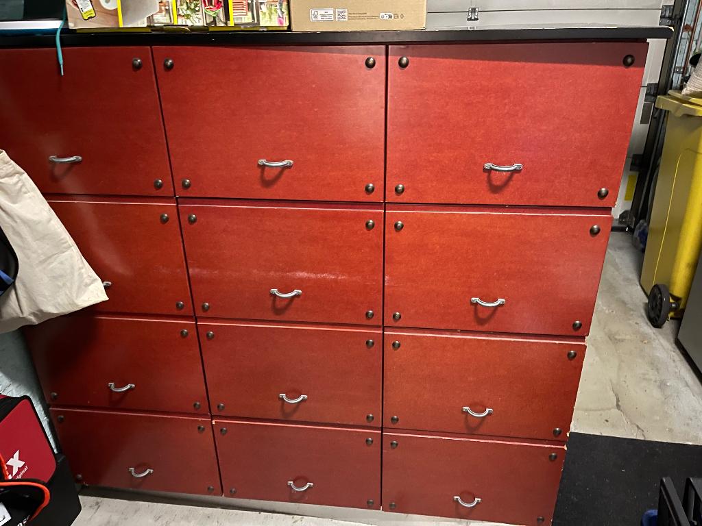 Kast met 12 schuiven in MDF, Ophalen, Overige materialen, Gebruikt, 100 tot 150 cm