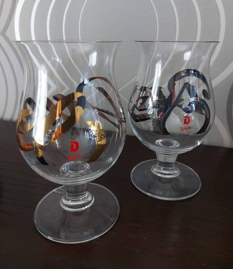 Duvel glas 'Tyrsa set' Goud & zilver - 16,5cl, Ophalen of Verzenden, Bierglas