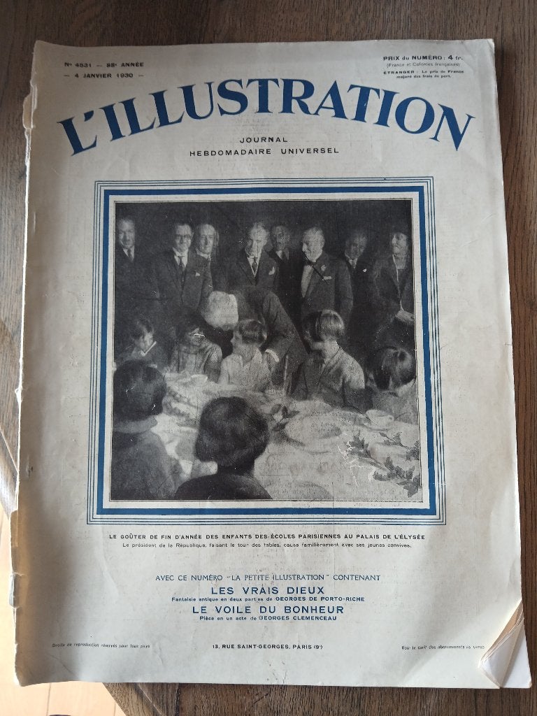 Journal l'Illustration 4 januari 1930 inspiratiebron Hergé, Ophalen, Krant