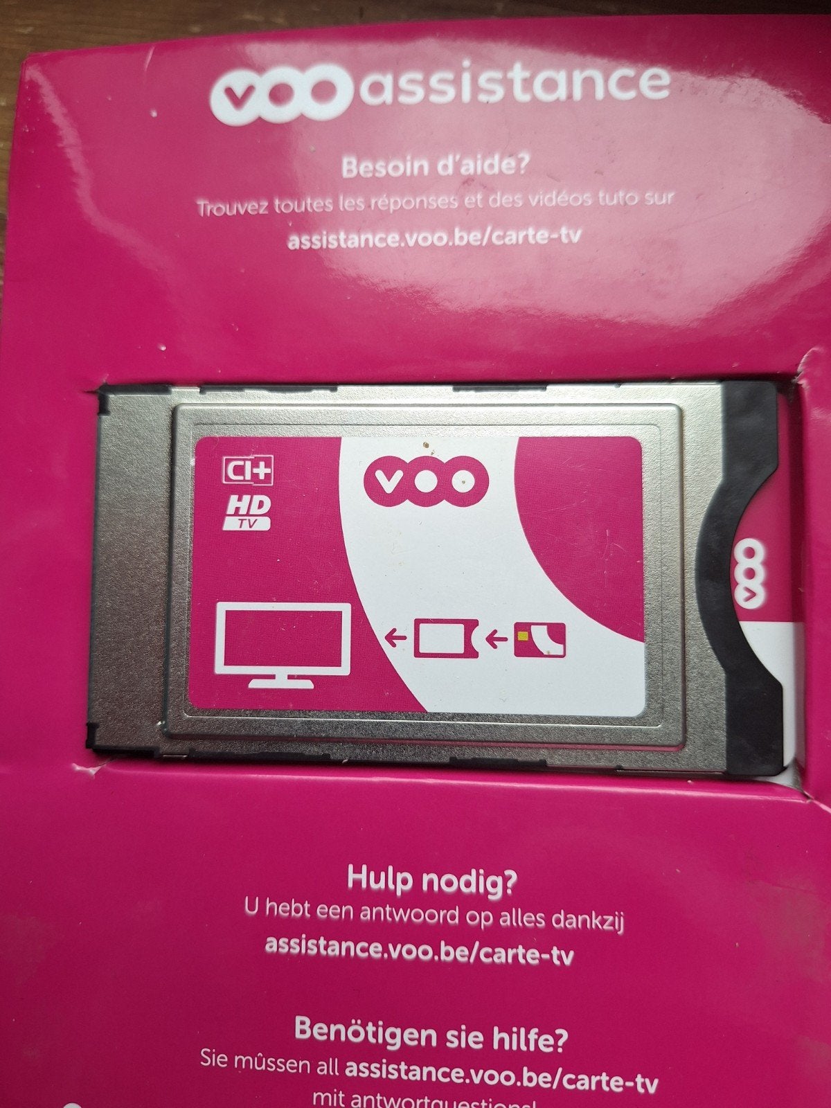 CARTE TV NUMÉRIQUE VOO!, Enlèvement ou Envoi