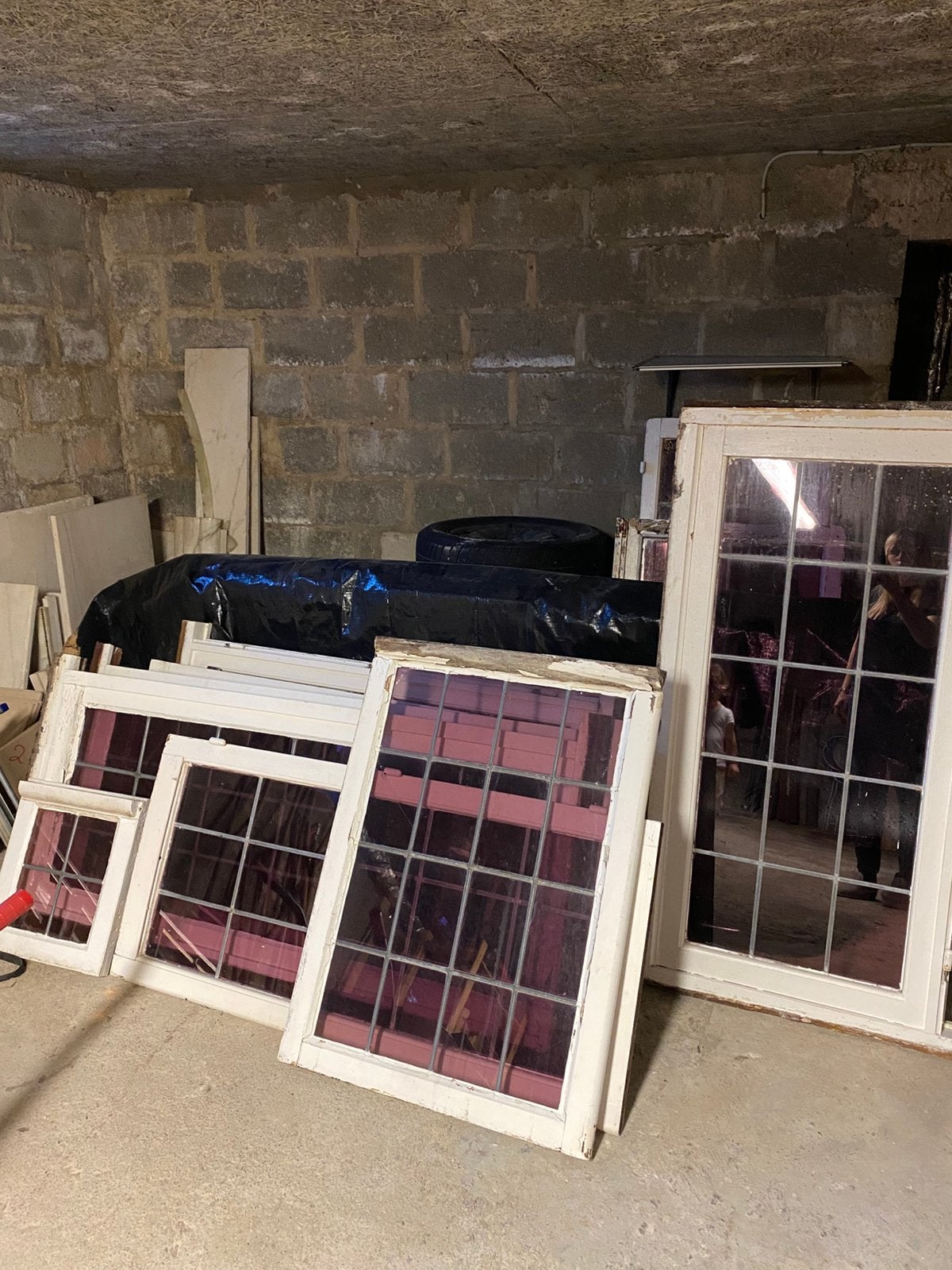 Lot de vitraux anciens, Bricolage & Construction, Vitrail, 120 à 160 cm, Fenêtre de façade ou Vitre, Enlèvement