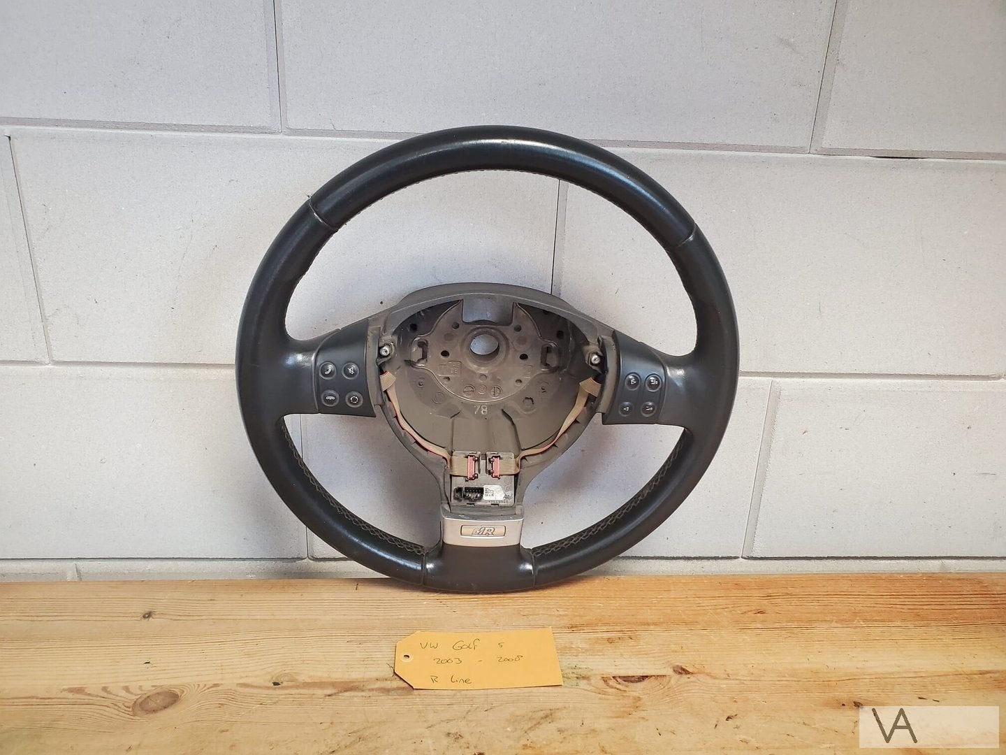 VW Golf 5 2003 - 2008 leer lederen stuur R LINE knoppen €75, Gebruikt, -, Volkswagen, -