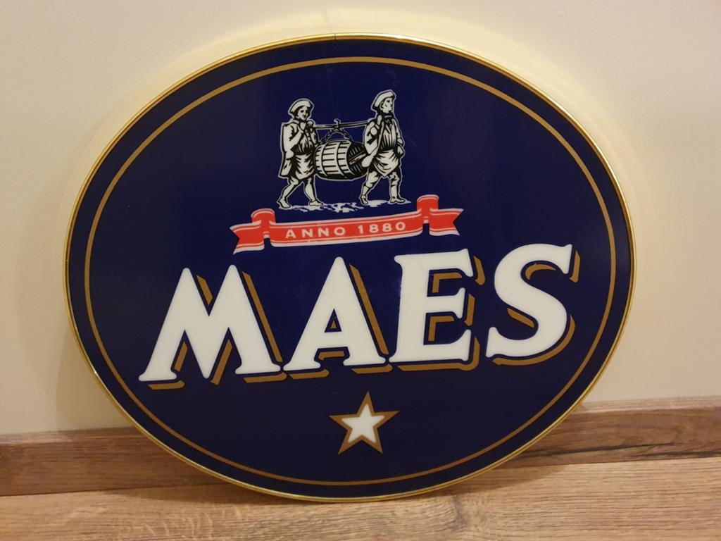 Hard Plastic Reclamebord - Maes -, Verzamelen, Biermerken, Ophalen of Verzenden, Gebruikt, Reclamebord, Plaat of Schild, Overige merken