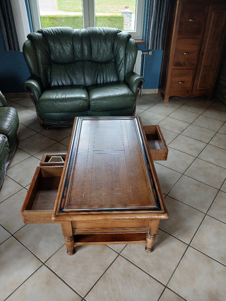 salon en cuir, Enlèvement, Utilisé, Bois