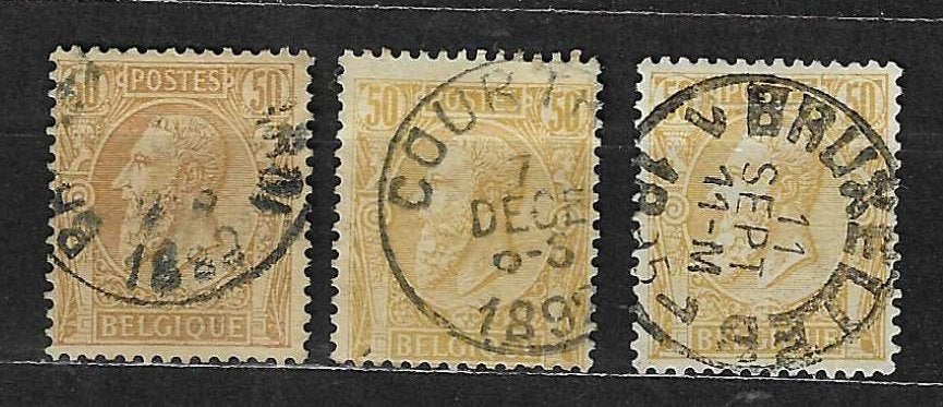 België OPC 50 Z.M. Koning Leopold II (x3), Postzegels en Munten, Ophalen of Verzenden, Gestempeld, Staatshoofden