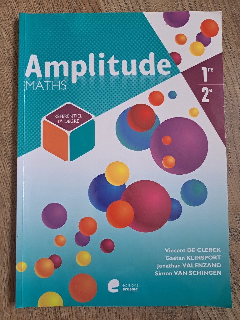Amplitude 1/2 - Maths, Enlèvement ou Envoi, Editions erasme, Utilisé, Secondaire