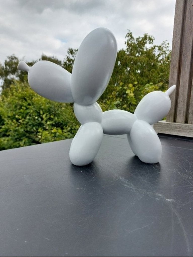 Balloon dog 28 cm - polyresin, Wit, 28 cm, Beeld, Ophalen of Verzenden