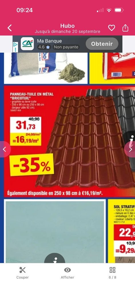Tuiles de toit en métal, Bricolage & Construction, Enlèvement, Autres couleurs, Métal, Tuiles