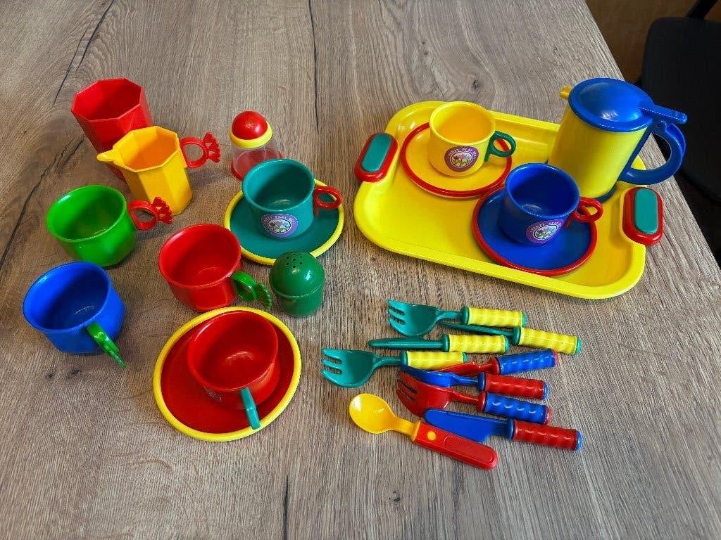 Kleurrijk theeservies / speelset keuken voor kinderen, Enlèvement, Utilisé, Plastique, Accessoires de cuisine de jeu
