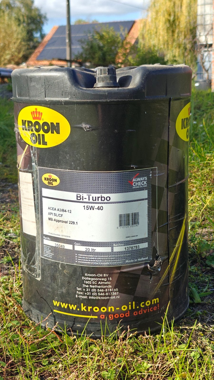 Kroon Oil Bi-Turbo 15w-40 (20 liter), Enlèvement