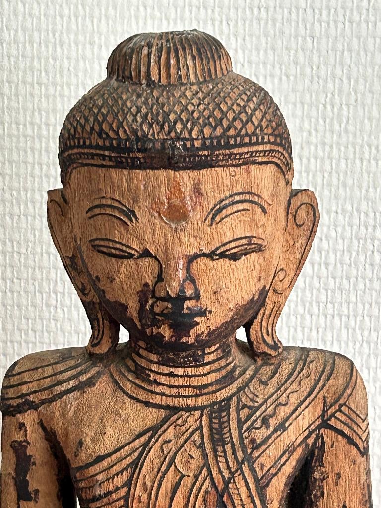 Boeddha gesneden in hout - Birma - 18e eeuw, Ophalen of Verzenden