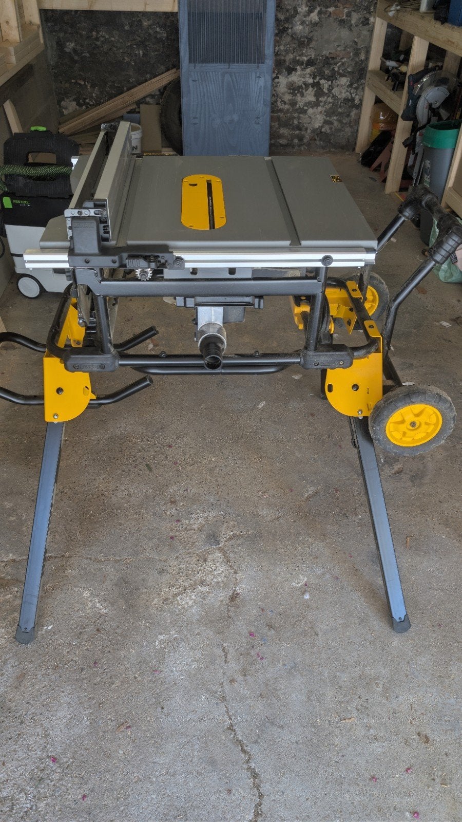 DeWALT DWE7492 zaagtafel + Rijdend Onderstel, Enlèvement