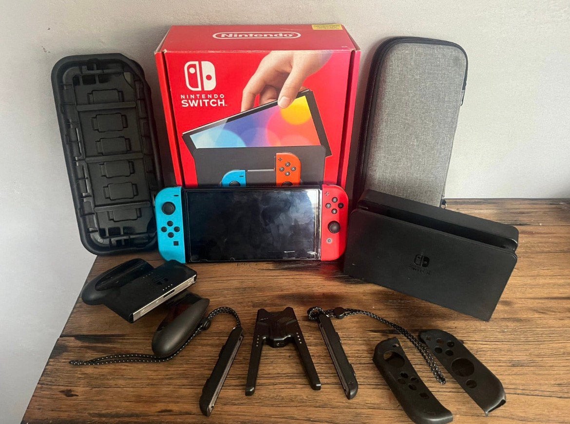 Nintende Switch - OLED - complete starterset, Switch OLED, Comme neuf, Enlèvement, Avec jeux