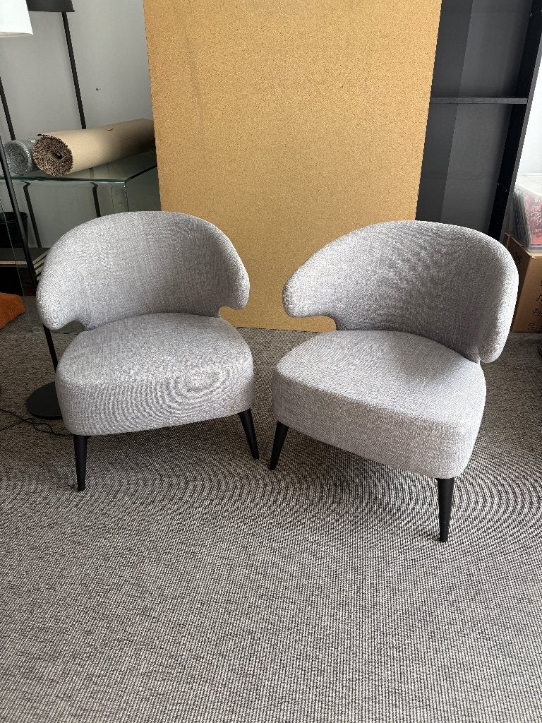 2 Design Fauteuils Alter Ego Grijs, Enlèvement, Neuf, Tissus, Modern tijdloos