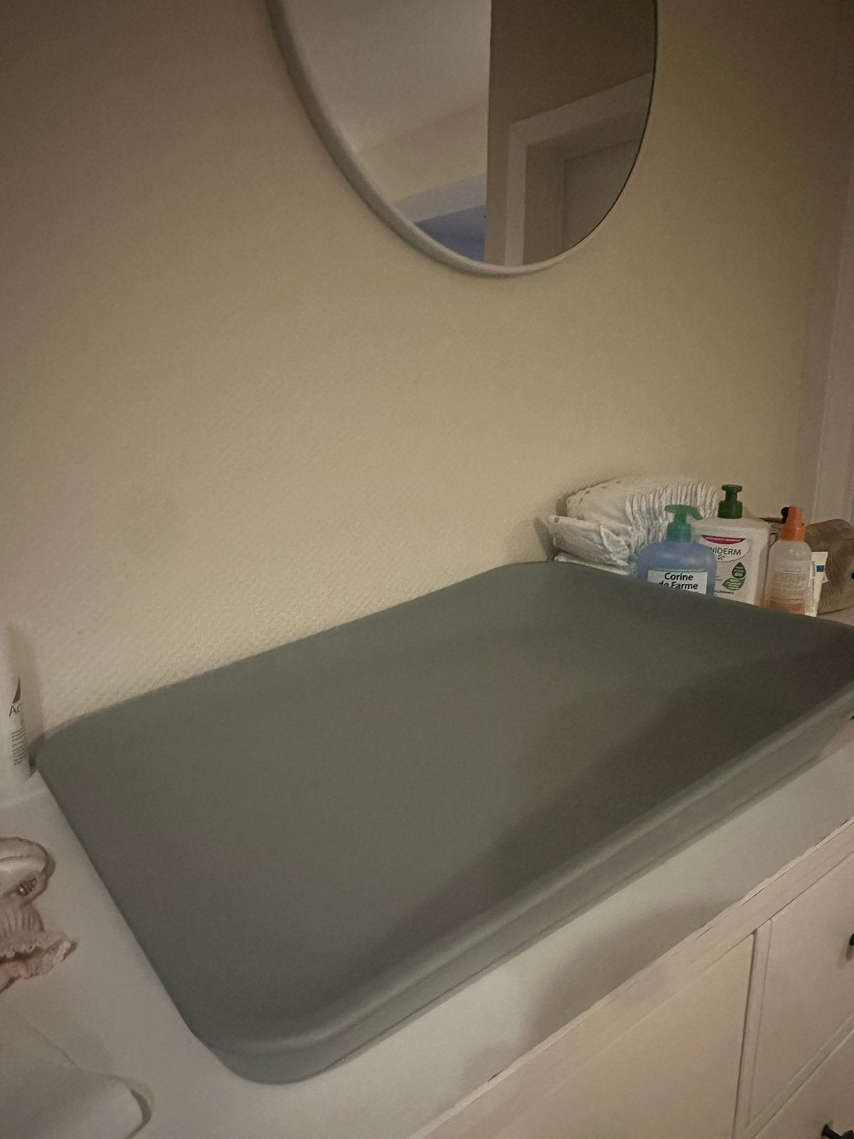 Leander aankleedkussen sage green, Kinderen en Baby's, Badjes en Verzorging, Ophalen, Zo goed als nieuw, Aankleedkussen