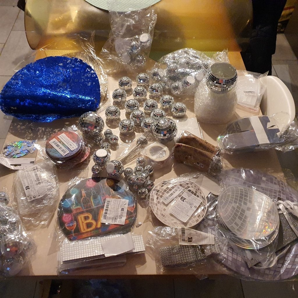 Groot pakket voor thema glitter Disco, Ophalen of Verzenden, Nieuw, Kraamcadeau