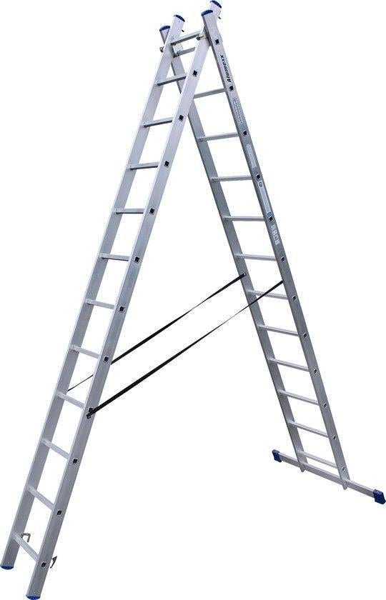 Alumexx Reformladder 2x12 sporten - Werkhoogte 5.75m, Ophalen, Zo goed als nieuw, Ladder, Opvouwbaar of Inschuifbaar