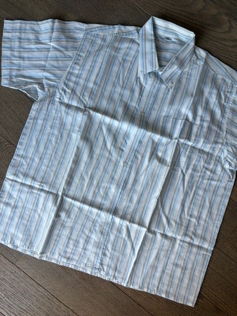 Hemd vintage maat 45/46, Blauw, Vintage Dressing, Ophalen of Verzenden, Zo goed als nieuw