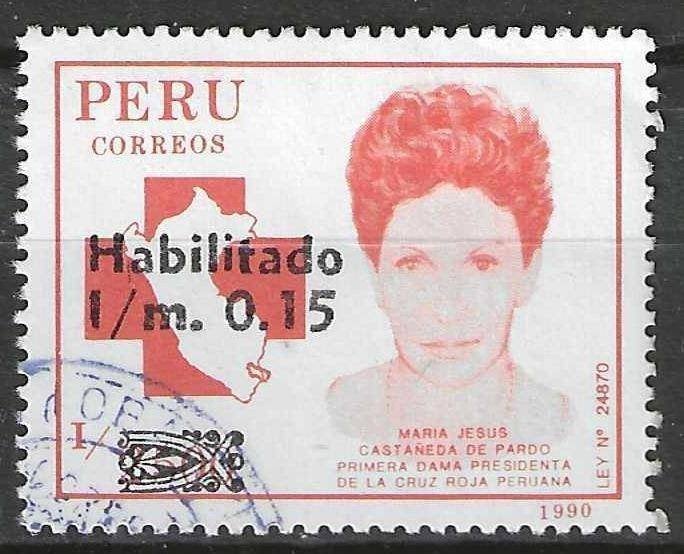 Peru 1991 - Yvert 949 - Rode Kruis van Peru (ST), Postzegels en Munten, Verzenden, Gestempeld