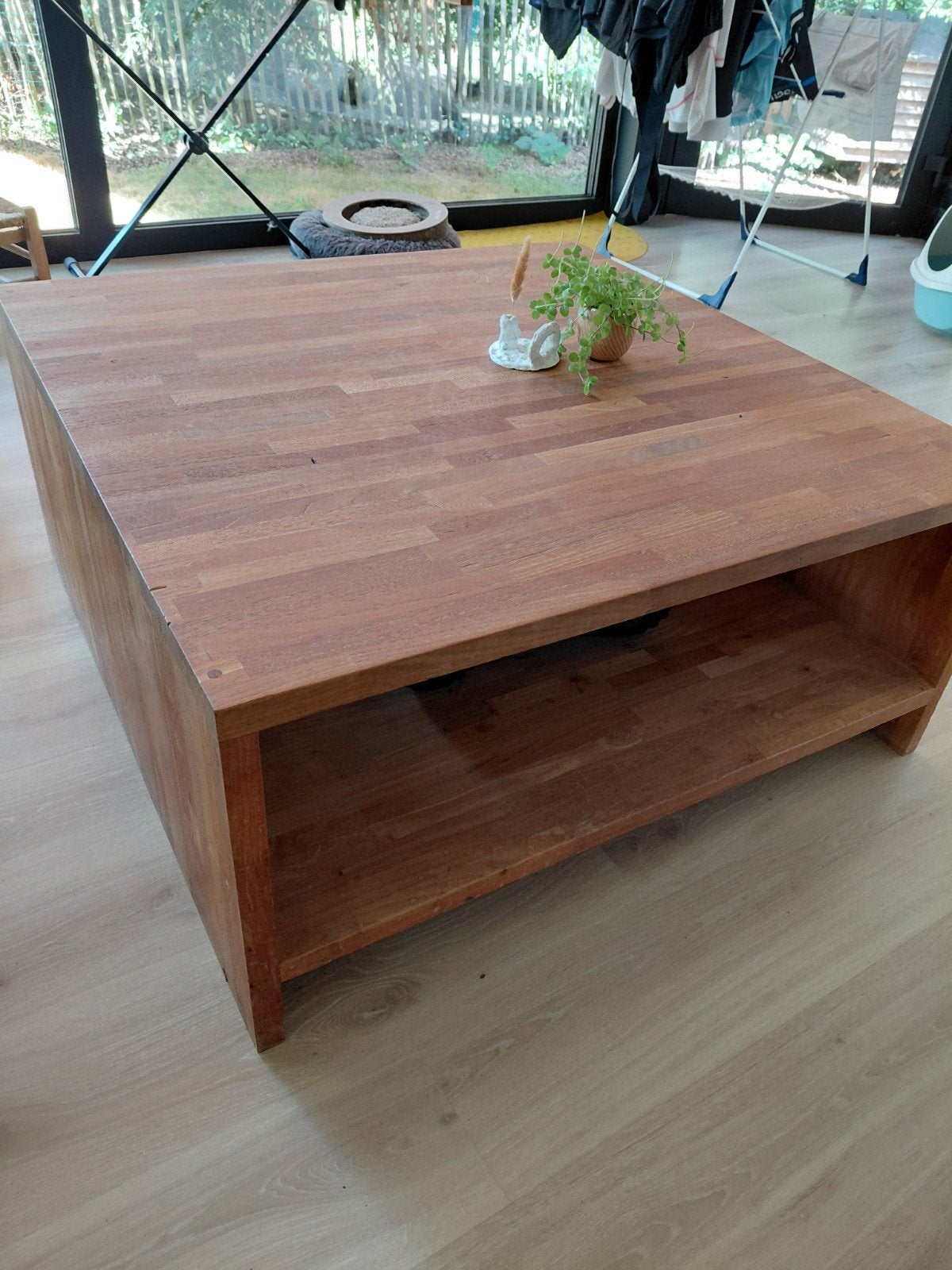 salontafel teak (100x100), Ophalen, 50 tot 100 cm, 50 tot 100 cm, Vierkant