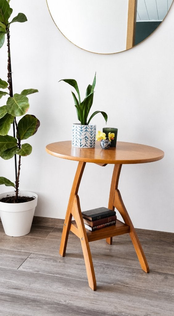 Vintage Mid-Century Teakhouten Bijzettafel, Ophalen