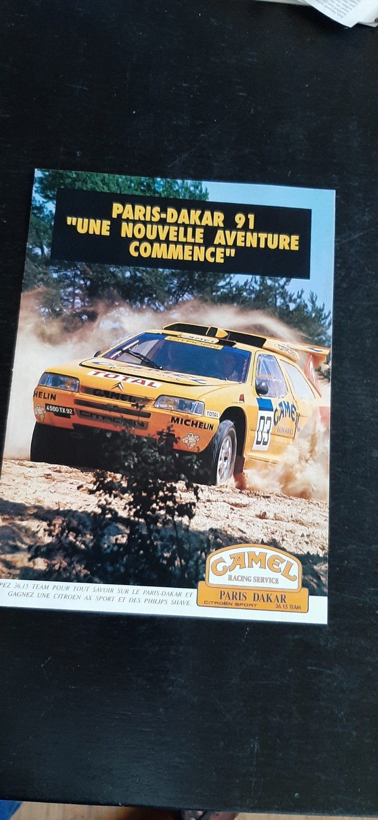 Citroën  ZX  Camel Paris Dakar  1991 Folder, Ophalen of Verzenden, Nieuw, Citroën