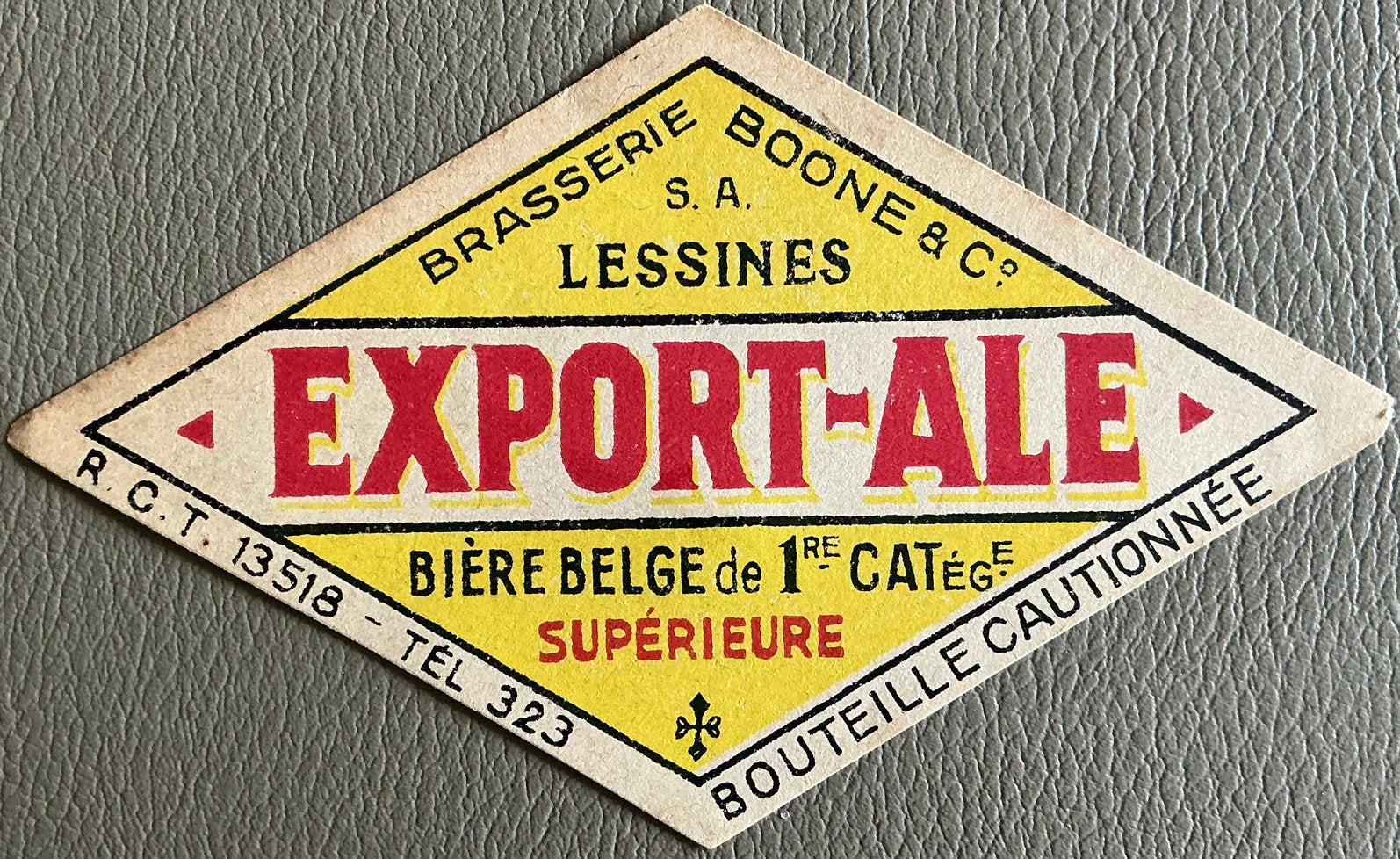 Oud BR.BOONE & C/EXPORT-ALE/LESSINES/bieretiket, Verzamelen, Ophalen of Verzenden, Zo goed als nieuw, Overige typen, Overige merken
