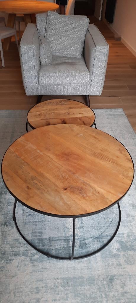 bijzettafels, Huis en Inrichting, Overige materialen, Rond, 55 tot 75 cm, Zo goed als nieuw