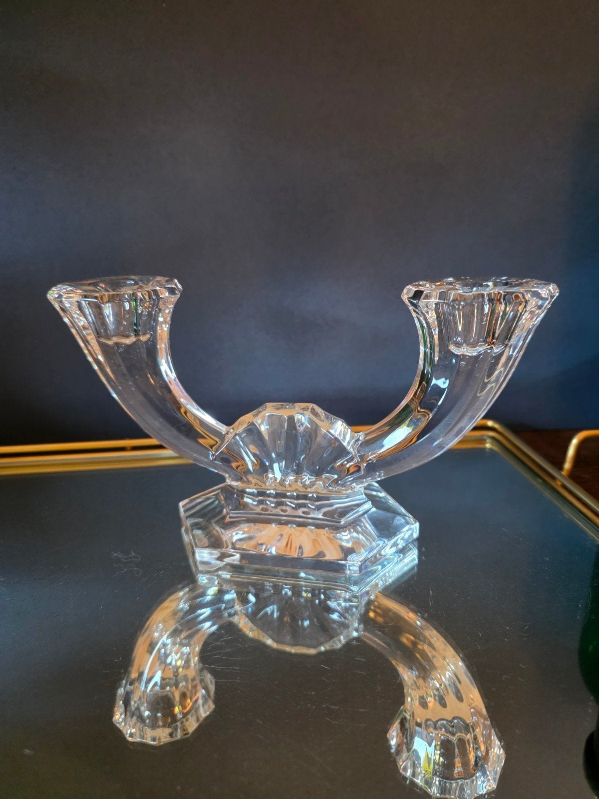 Bougeoir en cristal Val Saint Lambert modèle Imperial, Enlèvement ou Envoi, Cristal
