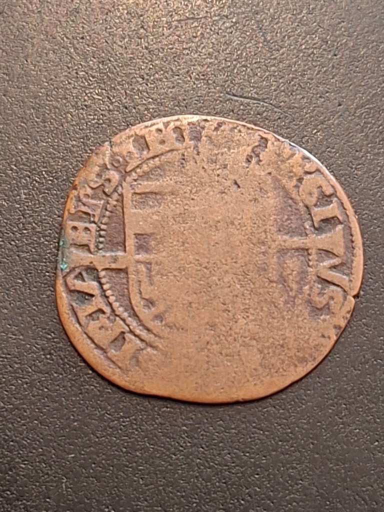 1546 Luik brulé van 4 sols George van Oostenrijk, schaars, Postzegels en Munten, Verzenden, Brons, Losse munt
