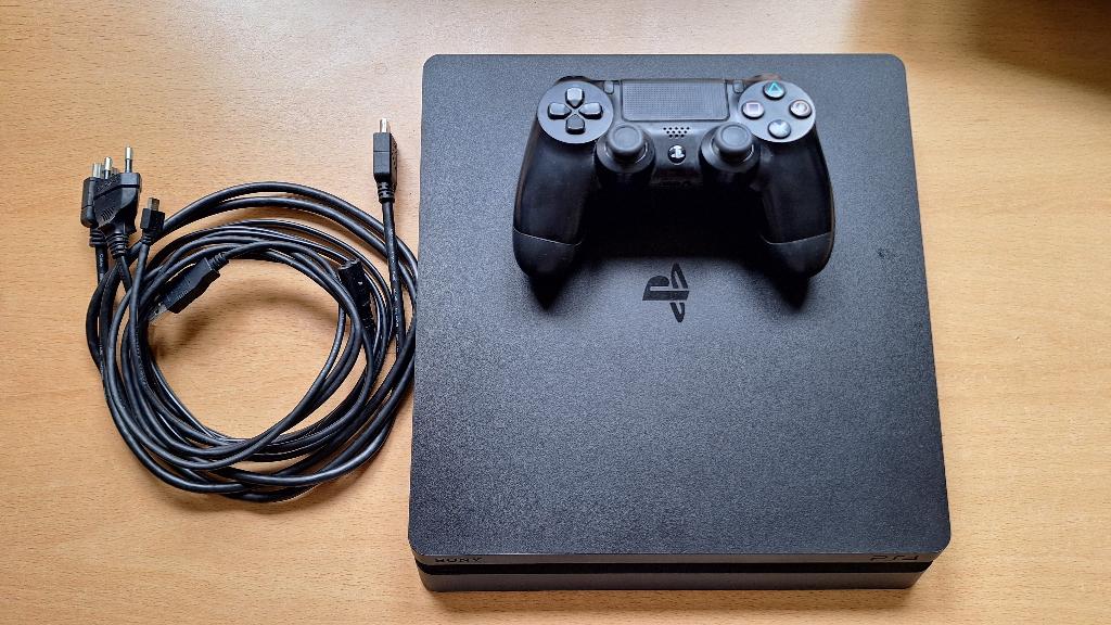 PS4 Slim 500GB + controller + alle kabels, Consoles de jeu & Jeux vidéo, Consoles de jeu | Sony PlayStation 4, 500 GB, Avec 1 manette