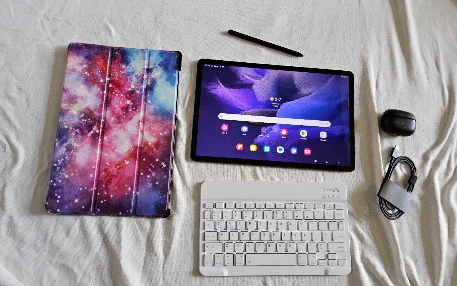 Samsung Galaxy Tab S7 fe Bijna nieuwe met toetsenbord.

Met, Computers en Software, Ophalen of Verzenden