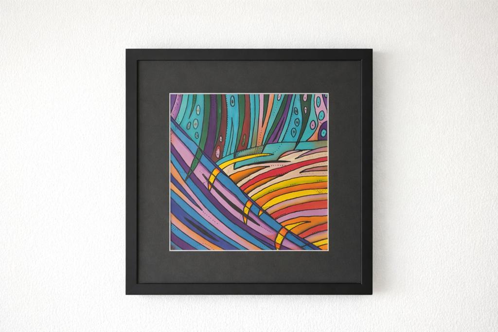 Art abstrait coloré moderne dans un cadre, Enlèvement ou Envoi