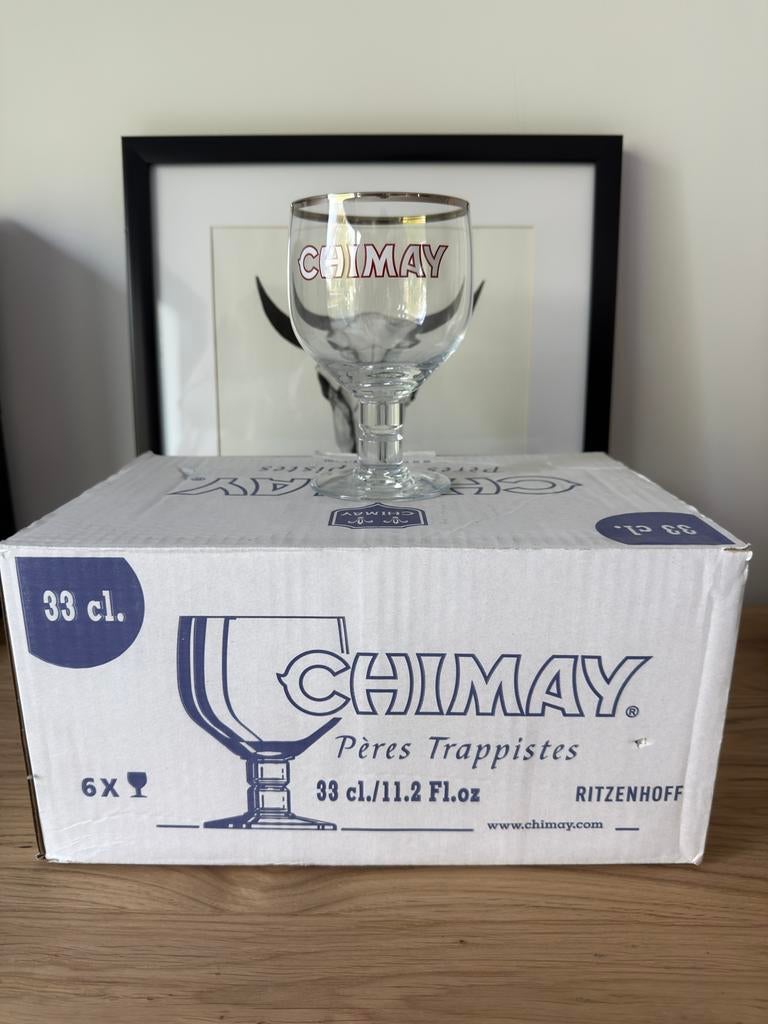 12 verres Chimay 33 cl neufs en carton, Enlèvement, Neuf, Verre à bière