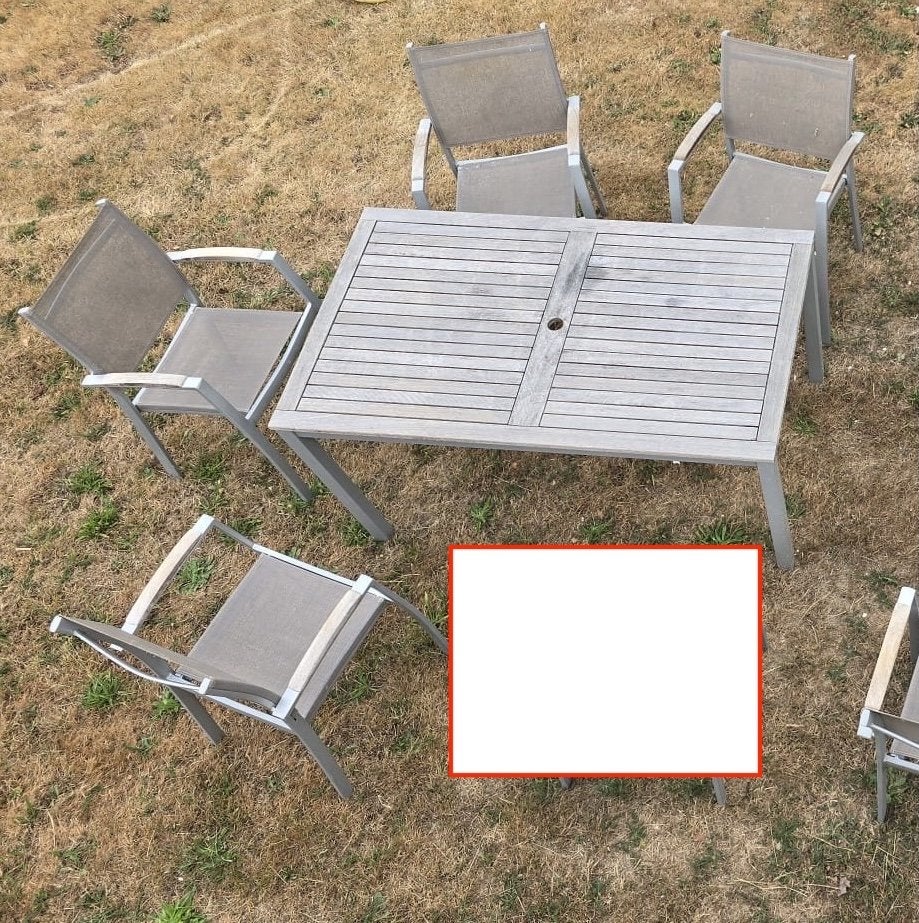 Table et chaises de jardin, Enlèvement