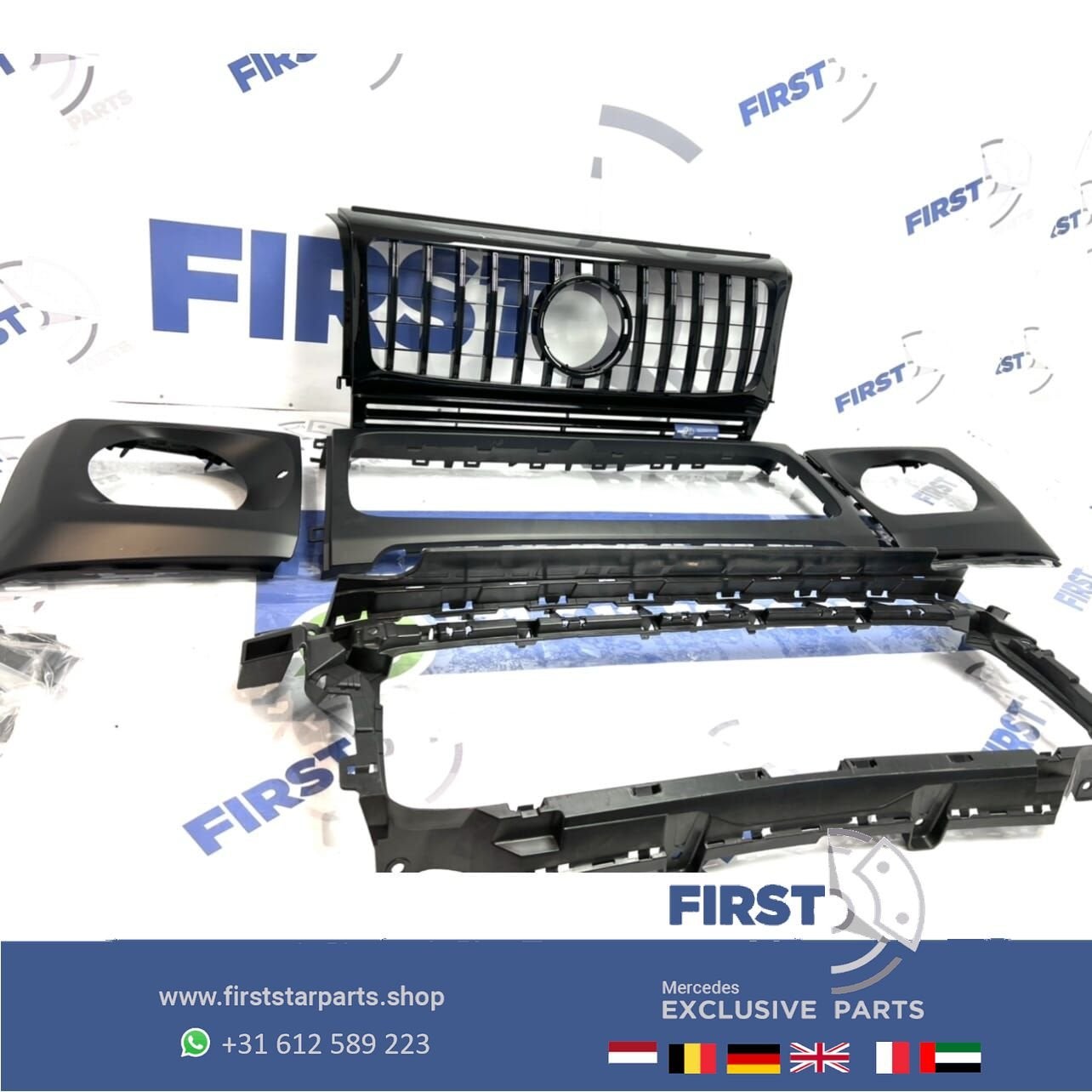 W463 OMBOUW (W460 W461) G KLASSE AMG VOORBUMPER DELEN ZWART, Utilisé, -, Avant, -