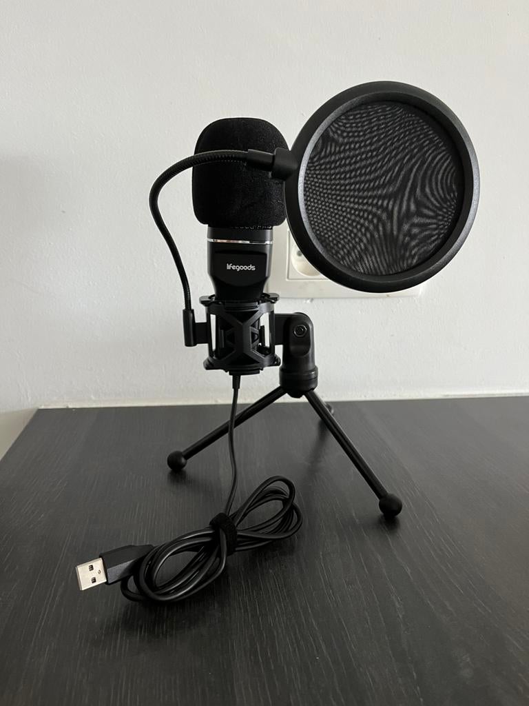 USB Microfoon met Popfilter & Statief, Enlèvement ou Envoi, Comme neuf