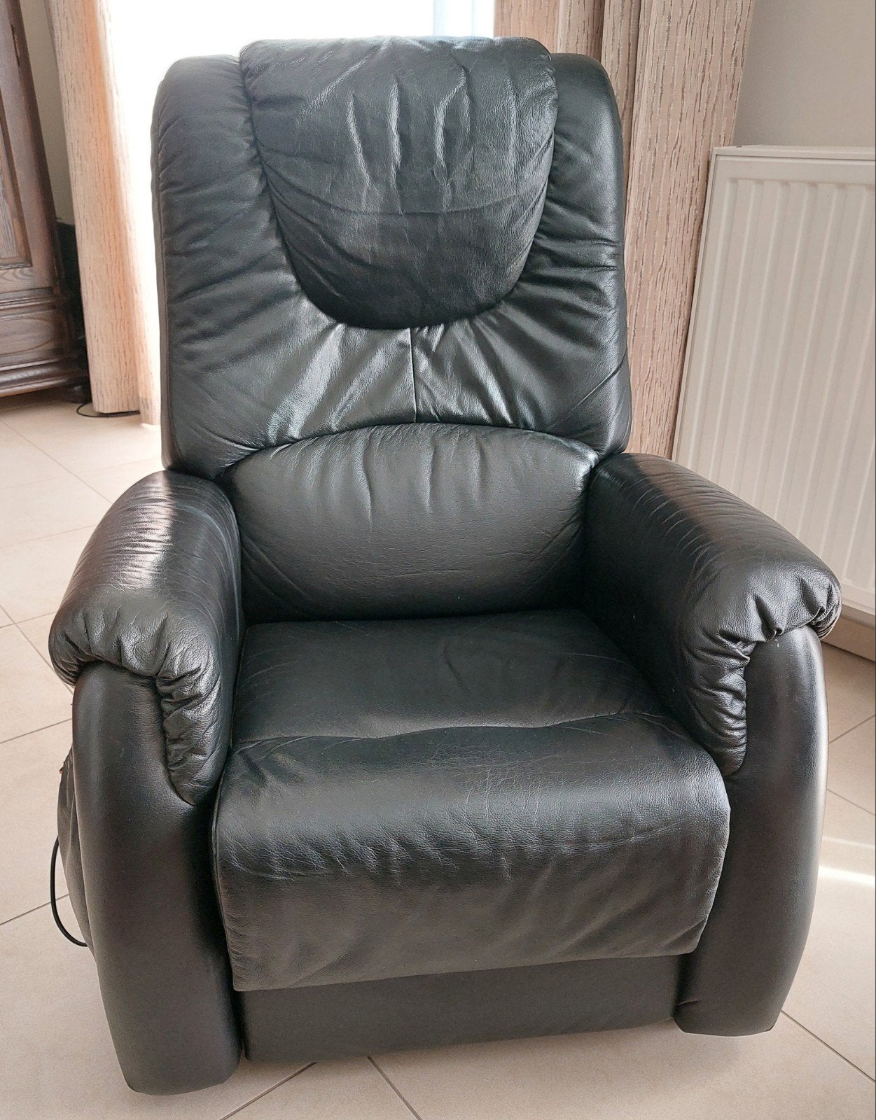 Elektrische Relax zetel, Ophalen, Gebruikt, Leer