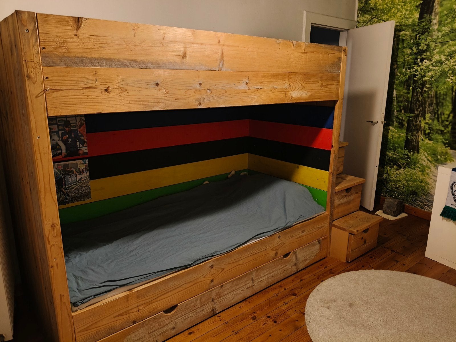 Steigerhouten stapelbed, Kinderen en Baby's, Kinderkamer | Stapelbedden en Hoogslapers, Stapelbed, Ophalen