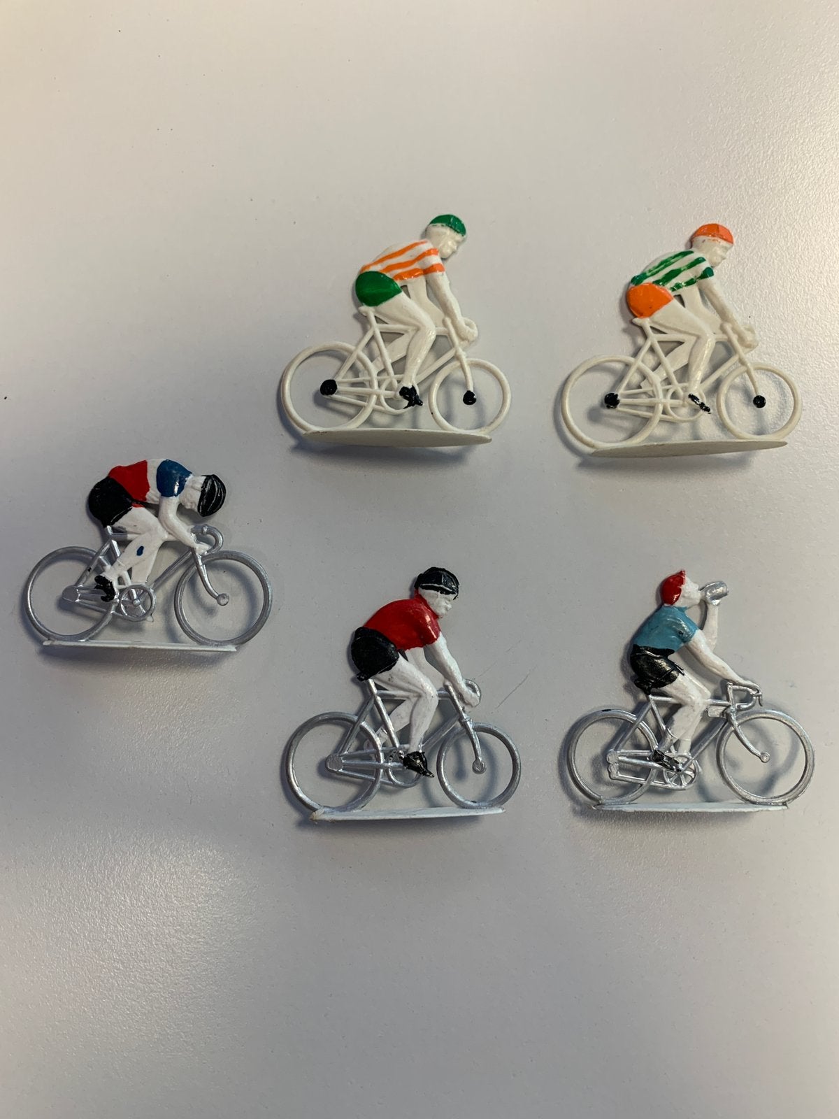 Set van 5 fietsfiguren van de Tour de France 1950-1960., Hobby en Vrije tijd, Ophalen of Verzenden, Gebruikt, Figuur of Figuren