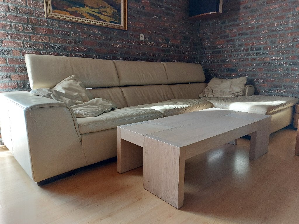Mooie zetel + salontafel, Ophalen, 250 tot 300 cm, Gebruikt, 100 tot 125 cm