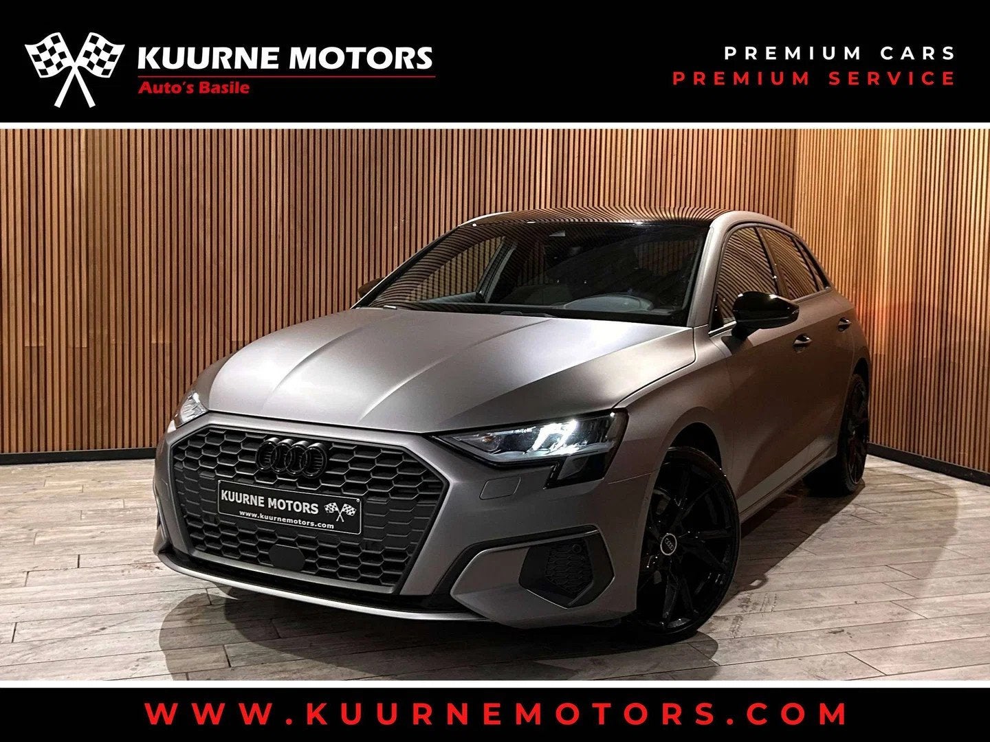 Audi A3 30 TFSI S Tronic Wrap Grey Mat Alu19"Led/Leder/Pdc/G, Automaat, 116 g/km, Gebruikt, 1770 kg