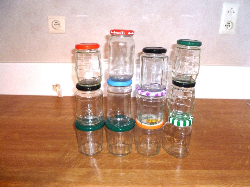 12 Bocaux  divers  pour confitures,bougies, Comme neuf, Verre, Enlèvement, Classique
