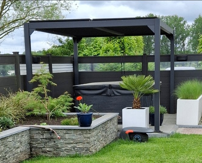 Pergola in Aluminum (goede kwaliteit) 2m90 x 3m90, Jardin & Terrasse, Enlèvement, Comme neuf, Autres types