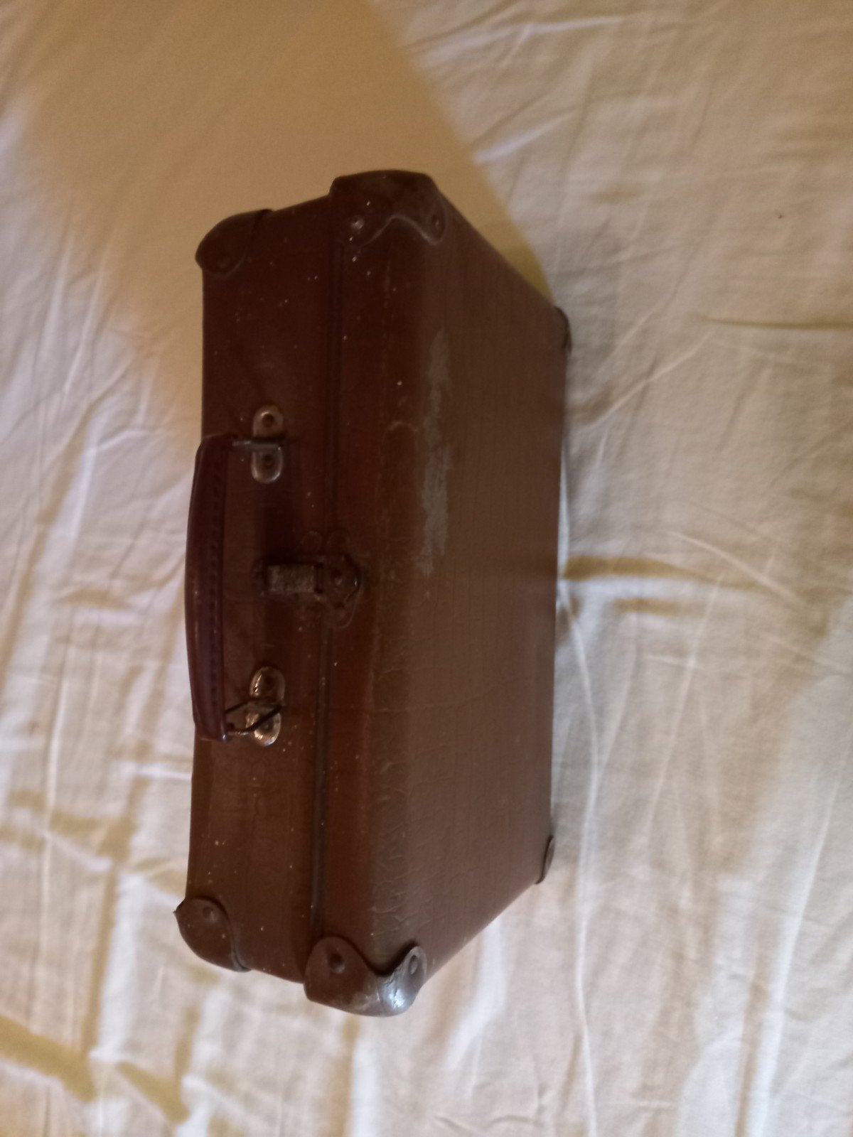vintage bruin koffertje, Ophalen of Verzenden