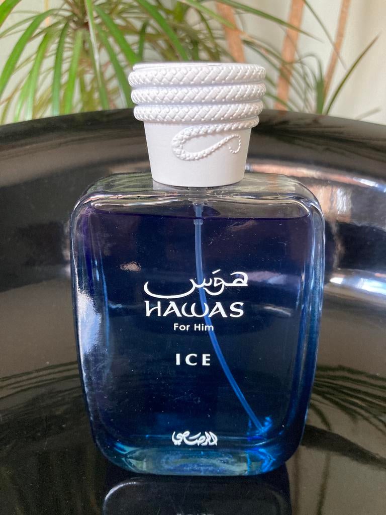 Hawas Ice Rasasi Eau De Parfum heren 100ml, Verzamelen, Parfumverzamelingen, Nieuw, Parfumfles, Gevuld, Ophalen