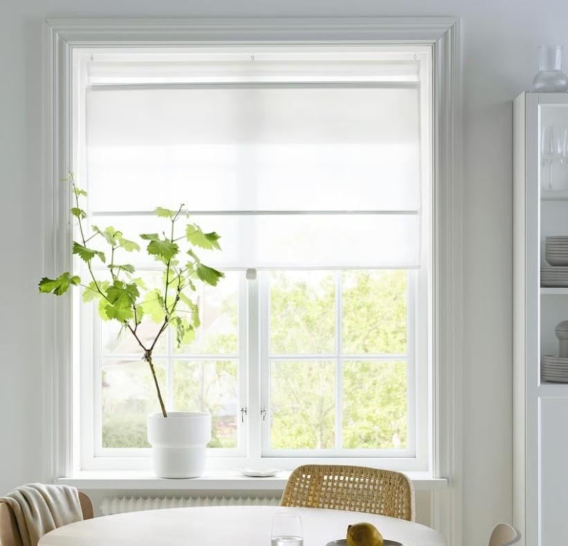 IKEA Ringblomma vouwgordijnen wit 140x160 cm, Ophalen, 100 tot 150 cm, Wit, Zo goed als nieuw