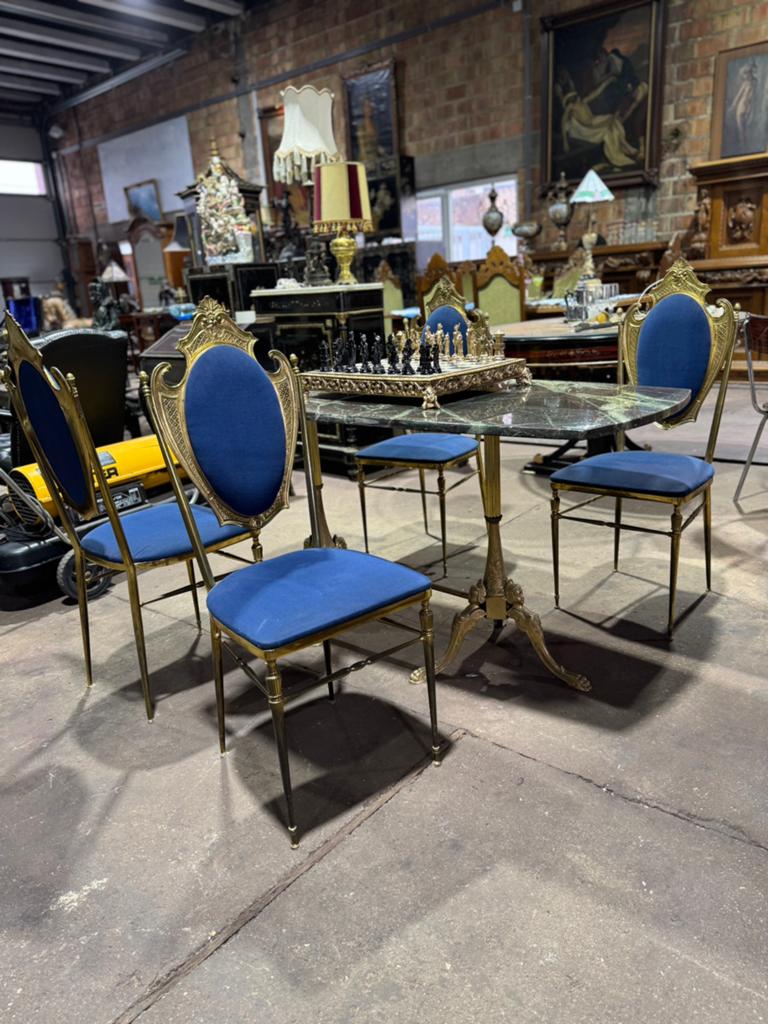 Mooie bronzen tafel met stoelen, Antiek en Kunst, Ophalen