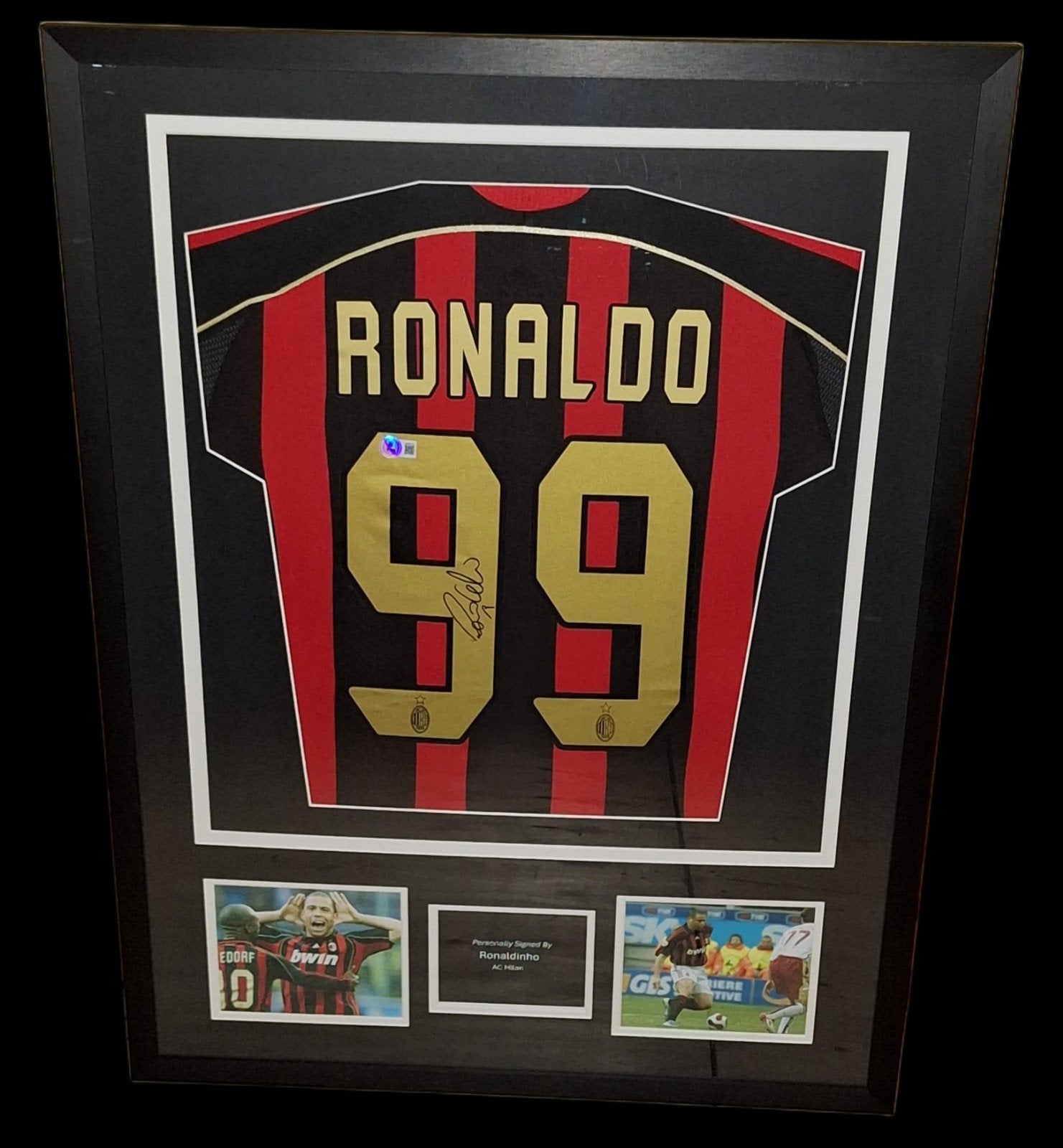 Chemise encadrée de l'AC Milan signée par Ronaldo De Lima R9, Enlèvement ou Envoi, Maillot
