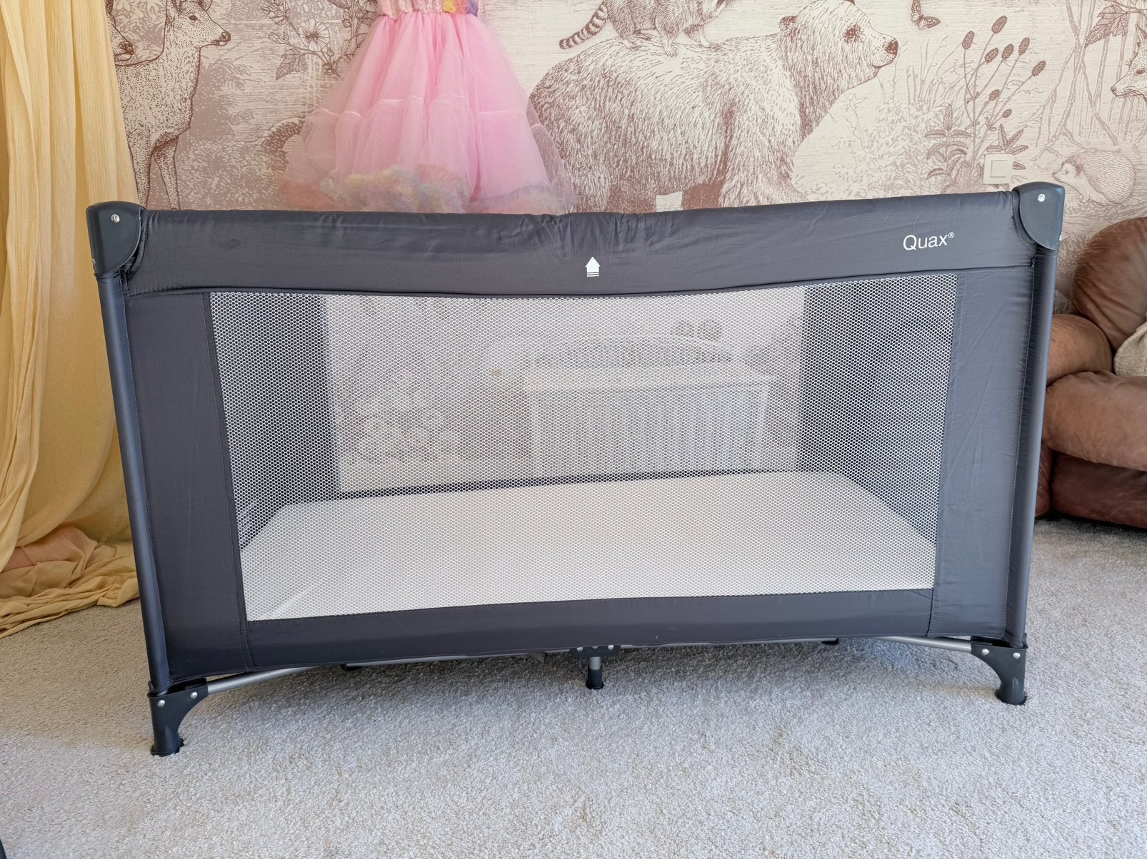 Quax reisbed 60x120 + extra matras – opvouwbaar, Kinderen en Baby's, Ophalen, Gebruikt, Reisbedje